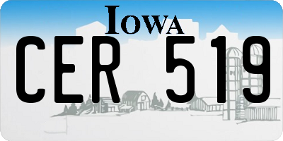 IA license plate CER519