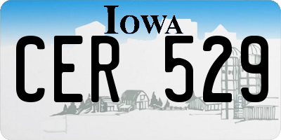 IA license plate CER529