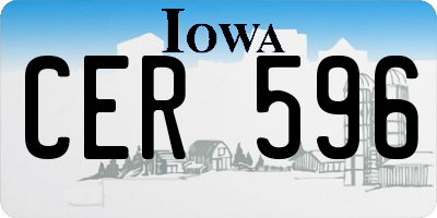 IA license plate CER596