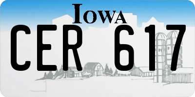 IA license plate CER617
