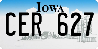 IA license plate CER627