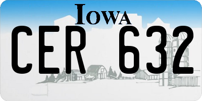 IA license plate CER632