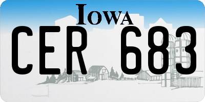 IA license plate CER683