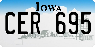 IA license plate CER695