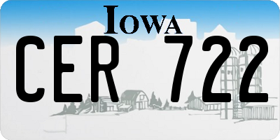 IA license plate CER722