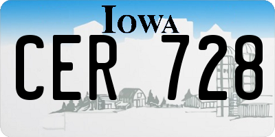 IA license plate CER728