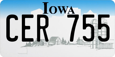 IA license plate CER755
