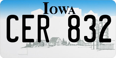 IA license plate CER832