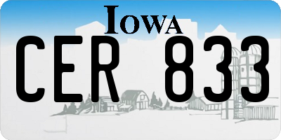 IA license plate CER833