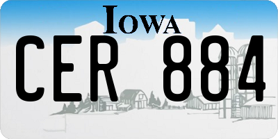 IA license plate CER884
