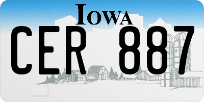 IA license plate CER887