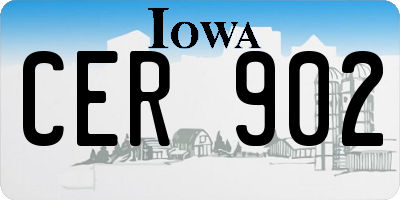 IA license plate CER902