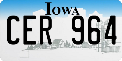 IA license plate CER964