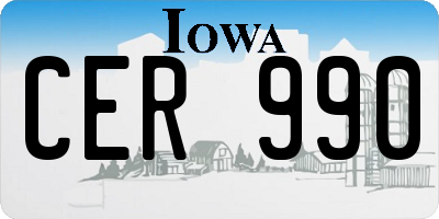 IA license plate CER990