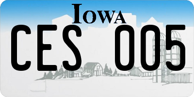 IA license plate CES005