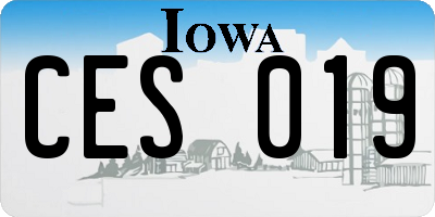 IA license plate CES019