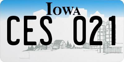 IA license plate CES021
