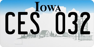 IA license plate CES032