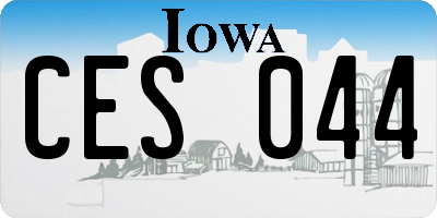 IA license plate CES044