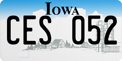 IA license plate CES052