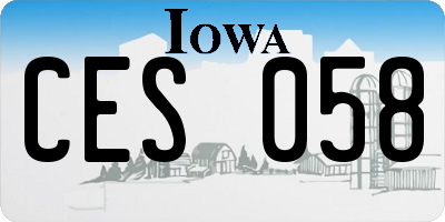 IA license plate CES058