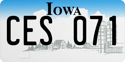 IA license plate CES071