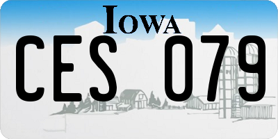 IA license plate CES079