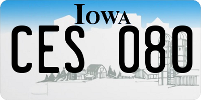 IA license plate CES080