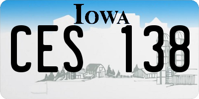 IA license plate CES138