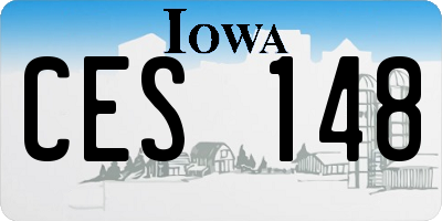 IA license plate CES148