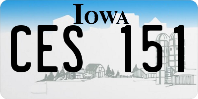 IA license plate CES151