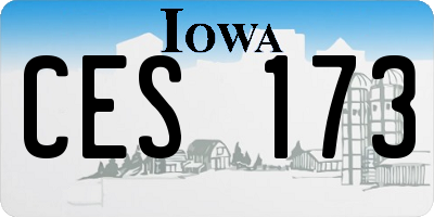IA license plate CES173