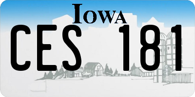 IA license plate CES181