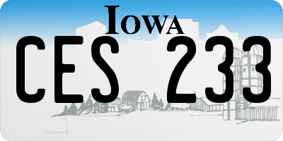 IA license plate CES233