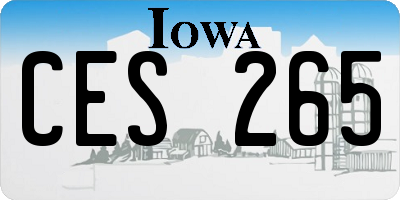 IA license plate CES265