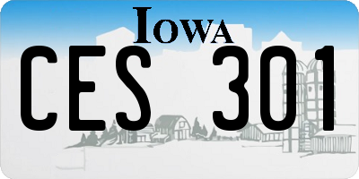 IA license plate CES301