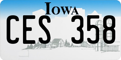 IA license plate CES358
