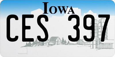 IA license plate CES397