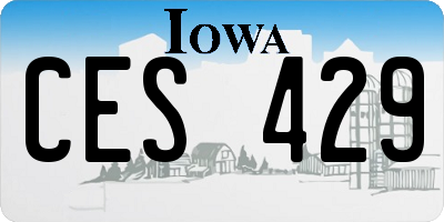 IA license plate CES429