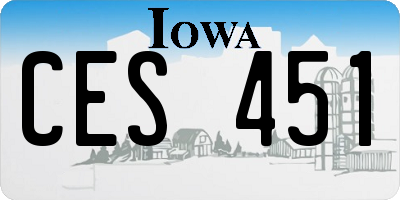 IA license plate CES451