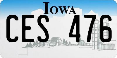 IA license plate CES476