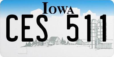 IA license plate CES511