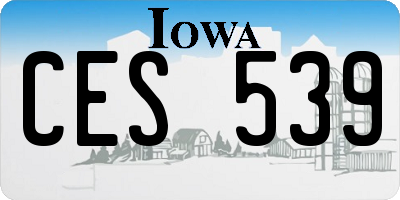 IA license plate CES539