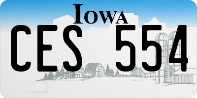 IA license plate CES554