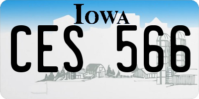IA license plate CES566