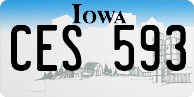IA license plate CES593