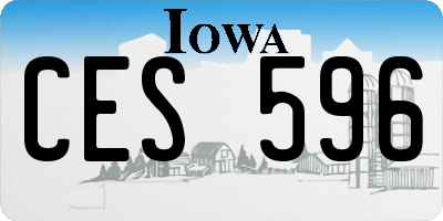 IA license plate CES596