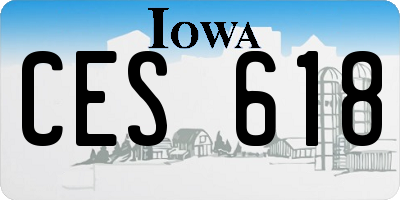IA license plate CES618