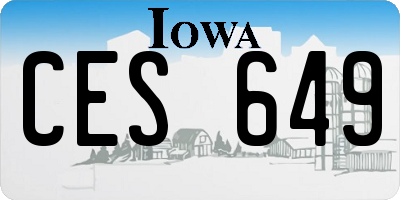 IA license plate CES649