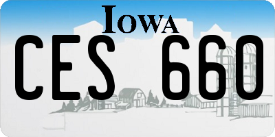 IA license plate CES660